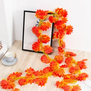 Artificial maple leaf garland fake autumn vine hanging plant for indoor outdoor party decor