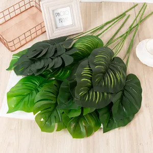 Feuilles de monstera artificielles tiges de plantes vertes fausses pour la décoration de la maison