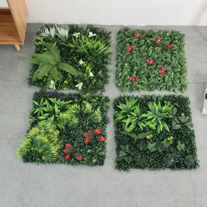 Artificial plant wall green eucalyptus background decoration plastic grass mat for decor