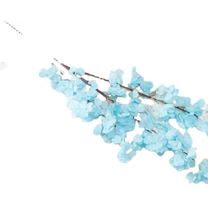 Artificial blue cherry blossom branch for wedding and mall decoration landscape display