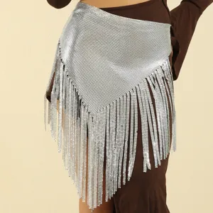 Sexy Exotic Zinc Alloy Rhinestone Waist Chain Tassel Sequin Belly Dance Belt Hip Scarf Costume For Halloween Performance Women Jewelry