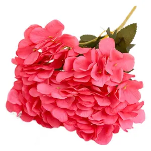 Artificial silk hydrangea flower bouquet pink fake flowers for home wedding decor props