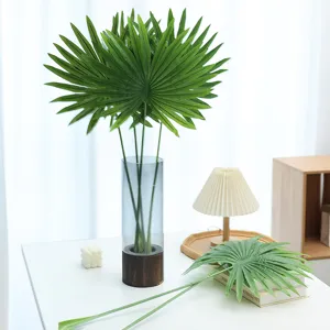 Artificial palm leaves decor faux fan palm plant for home interior table decoration