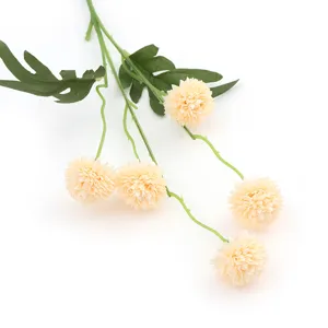 Artificial pompon chrysanthemum flower detail, ideal for home decor and wedding decor.