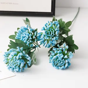 Artificial blue milan fruit foam flower branches for home decoration photography props.