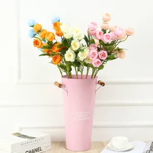 Künstlicher Pfingstrosen Blumenstrauß für Heimdekoration, Hochzeitsgesteck, bunte künstliche Rosen.