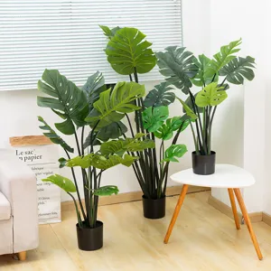 Pianta Artificiale Monstera in Vaso Palma Tropicale Decorazione Interni Finta
