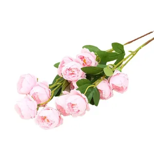 Kuenstlicher rosa Pfingstrosen Blumenstrauss fuer Heimdeko Hochzeit Blumenarrangement.