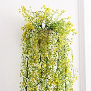 Artificial hanging green plant vine for indoor wall decor and home decoration use