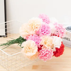 Artificial carnation bouquet colorful silk flowers for home decoration and nice gifts