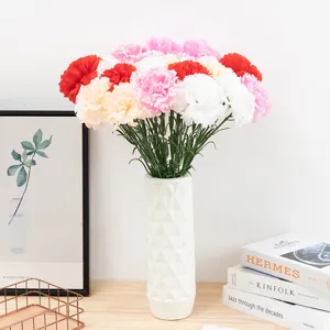 Artificial carnation flower bouquet silk plant home decor mother's day gift centerpiece