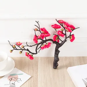 Kunstmatige pruimenbloesem tak bonsai tafeldecoratie bloemstuk voor thuis en kantoor