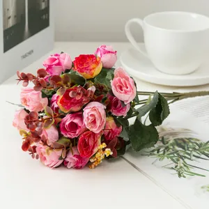 Artificial rose bouquet detail view, perfect for home wedding decoration and display.