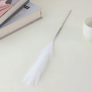 Artificial white pampas grass stem for modern home decor and elegant floral arrangement.