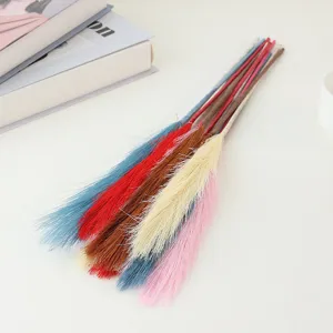 Colorful artificial pampas grass reeds for home decor wedding floral arrangement props.
