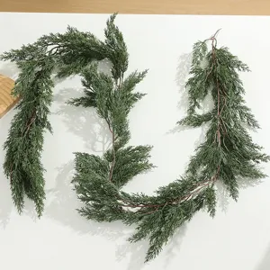 Amerikanischer Stil Weihnachten Künstliche Kiefer Zypresse Rattan Hängende Girlande Falsche Pflanze Wanddekor Feiertag Party Zubehör
