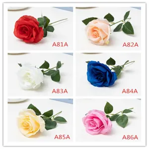 Detailed view of artificial short stem rose flower arrangement in six vibrant color variants.