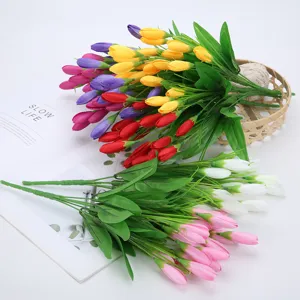 Colorful artificial tulip flower bouquets fake floral arrangement for home table decoration