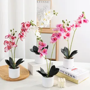 Plante en pot d'orchidée Phalaenopsis artificielle déco maison style nordique fleur