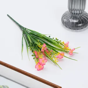 Artificial spring grass flower bouquet home decor plant wall DIY floral arrangement.