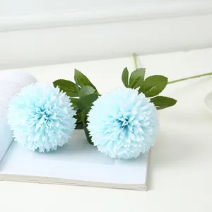 Artificial Blue Chrysanthemum Flower Bouquet Silk Fake Flowers Home Wedding Decor