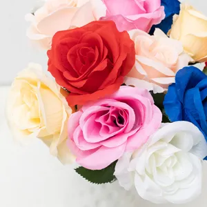 Artificial rose bouquet colorful silk flowers for home wedding decoration table floral arrangement