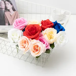 Silk Rose Flower Single Stem Short Stem Rose For Home Decoration Wedding Party Valentine Day Floral Arrangement