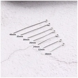 Silver eye pins headpins for DIY jewelry making craft supplies in various lengths sizes