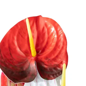 Fiore di anthurium rosso artificiale pianta di plastica per la decorazione di nozze