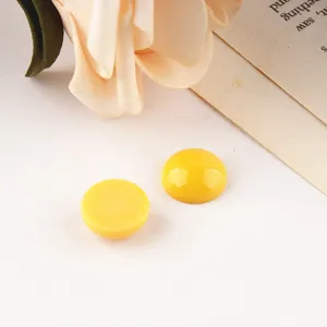 Yellow semi-circle resin cabochons flatback DIY handmade jewelry earring accessories parts.