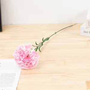 Artificial pink carnation single stem fake flower for Mother's Day home room decoration