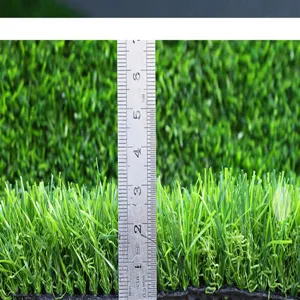 Artificial turf detail height measurement display green grass carpet for wall fence decoration