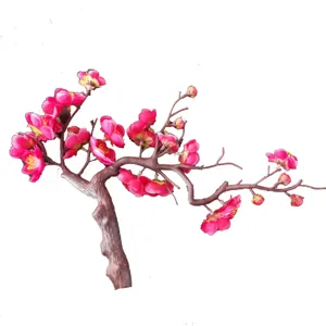 Kunstmatige pruimenbloesemtak neobloem voor thuis restaurant en nieuwjaarsdecoratie.