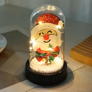 Luce notturna LED Babbo Natale creativa Cupola in vetro Ornament da scrivania Decorazione regalo