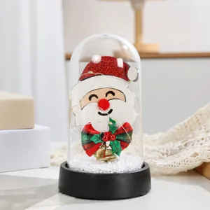 Luce notturna a cupola di Babbo Natale decorazione da tavola con luci a LED regalo di festa