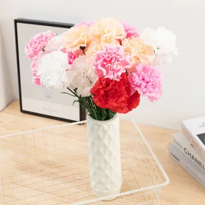 Artificial carnation flowers bouquet faux silk floral arrangement for home decor gift.