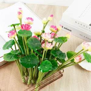 Artificial lotus flower bouquet simulation water lily plant arrangement for home office decor