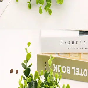 Artificial eucalyptus plant leaf plastic greenery detail for indoor wall decoration and floral.