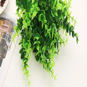 Artificial eucalyptus plant vines plastic greenery hanging wall decor for home decor