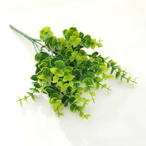 Artificial Eucalyptus Branch Fake Green Plant Plastic Money Grass Home Wall Decor