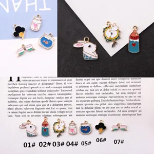 Stile Coreano Lega Goccia d'Olio Fai da Te Accessori per Gioielli Simpatico Coniglio Bottiglia Orologio Acquario Fulmine Occhiali Ciondoli