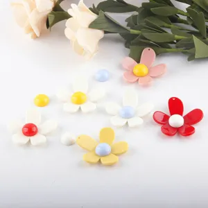 Cute colorful acrylic flower charms DIY handmade jewelry earring accessories main view item