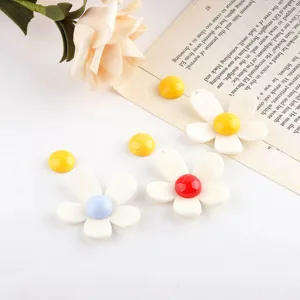 Acrylic flower DIY jewelry accessories charms, cute multi-color floral crafting items for earrings.