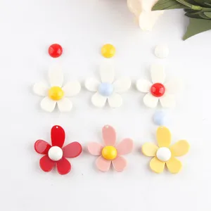 Acrylic flower DIY jewelry accessories, colorful multi-style earring making craft supplies.