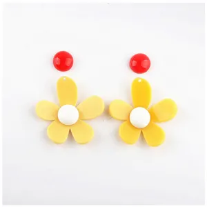 Acrylic flower earring DIY components colorful cute jewelry making accessories