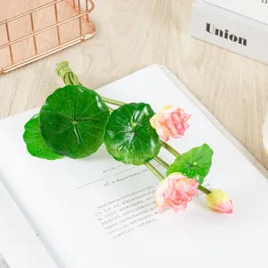 Artificial lotus flower and small lotus leaf plant decoration for home hotel table decor variant