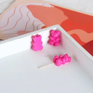 Perline orsacchiotto in acrilico rosa fai da te creazione di gioielli fatti a mano collana orecchini
