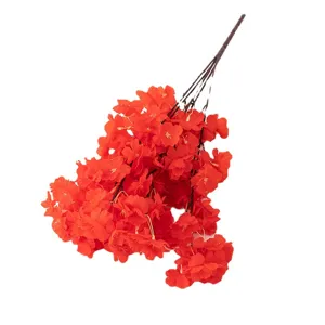 Artificial cherry blossom silk flower branch for home decor and party table display.