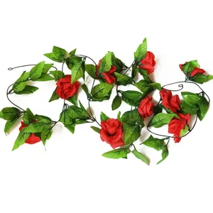Artificial Red Rose Vine Silk Flower Garland for Wedding Arch Party Home Wall Decor