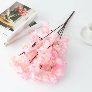 Künstlicher rosa Kirschblüten Zweig Kunstseide Blumen für Heim Tischdekoration Variante